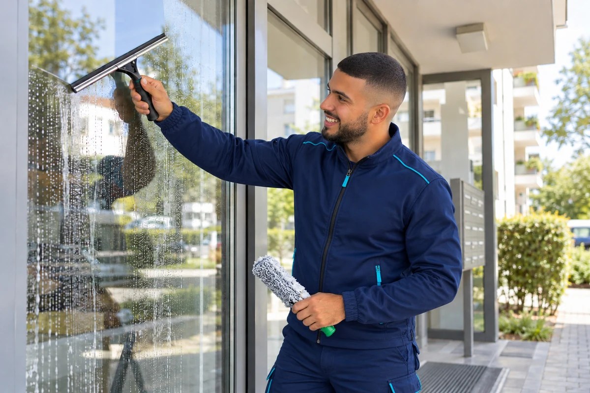 Glasreinigung mit RAS Gebäudeservice